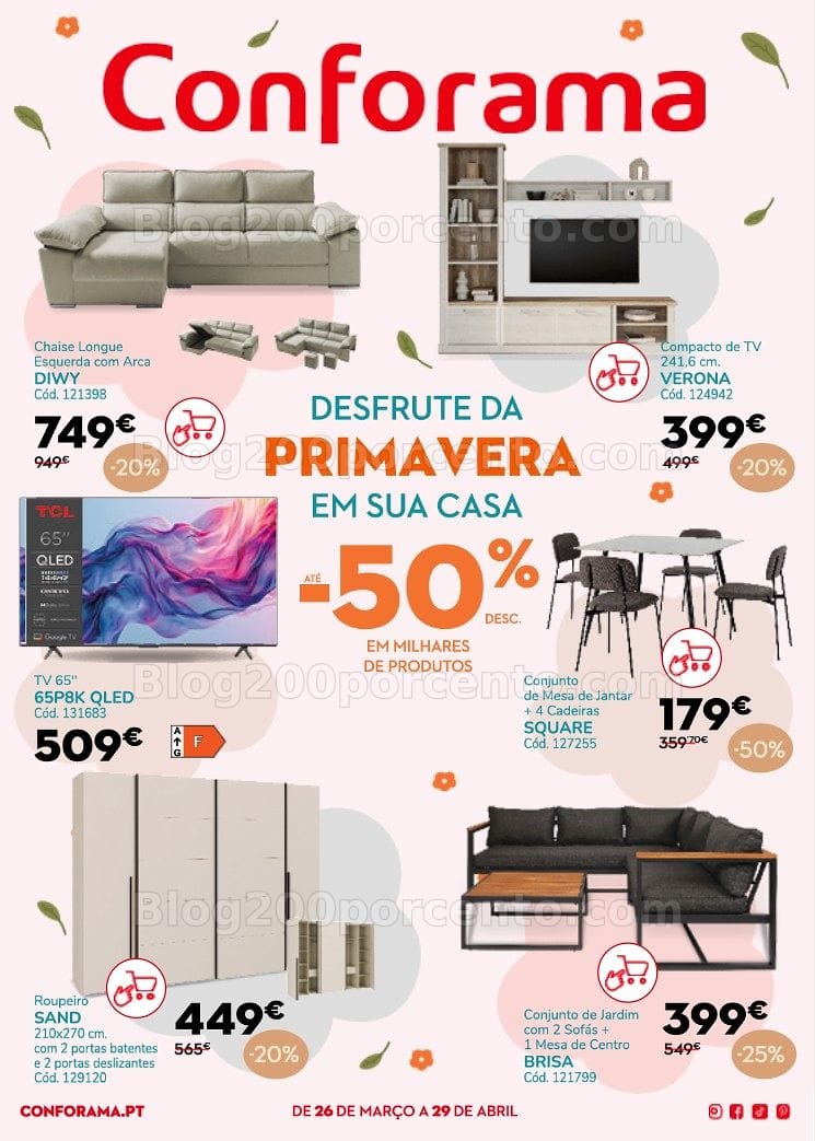 Antevisão Folheto CONFORAMA Promoções de 26 março a 29 abril